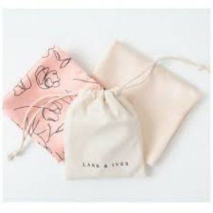 NWT Lark & Ives Minimalist Hair Scarf BUNDLE SET OF TWO 2 - Pink & Cream 20x20”